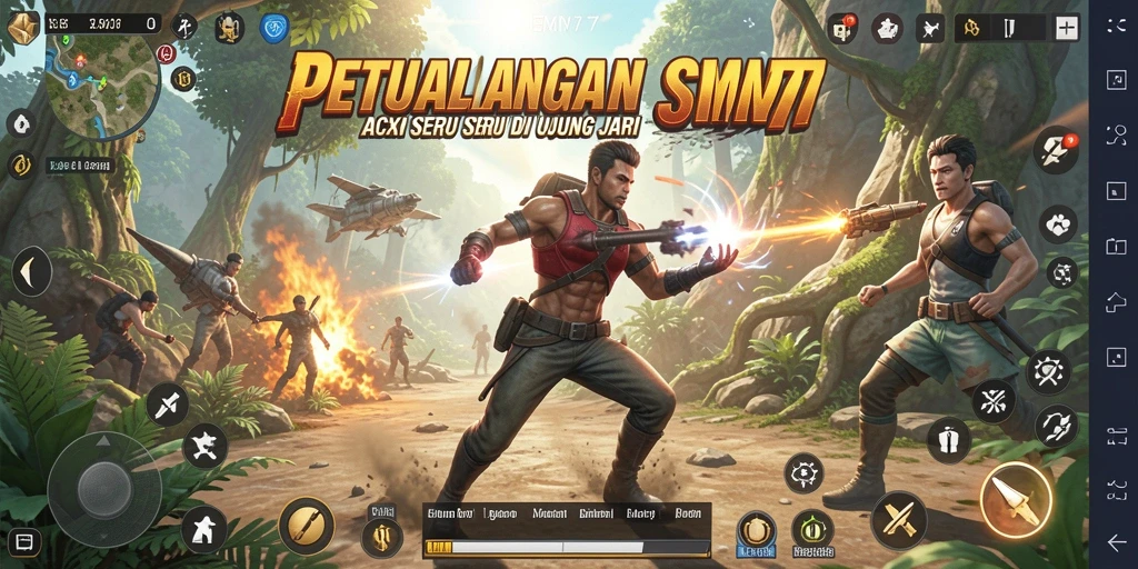 Tangkapan layar gameplay EMON77 menunjukkan aksi mendebarkan di arena pertempuran.