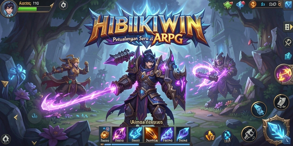 Gameplay seru HIBIKIWIN yang penuh aksi di dunia fantasi.