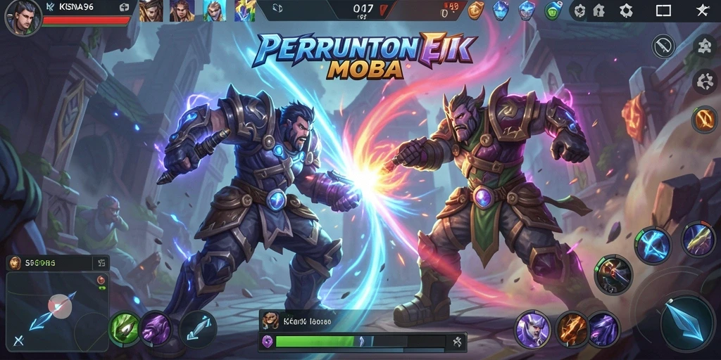 Tangkapan layar gameplay <strong>KRISNA96</strong> yang menampilkan aksi tim dalam pertempuran seru.