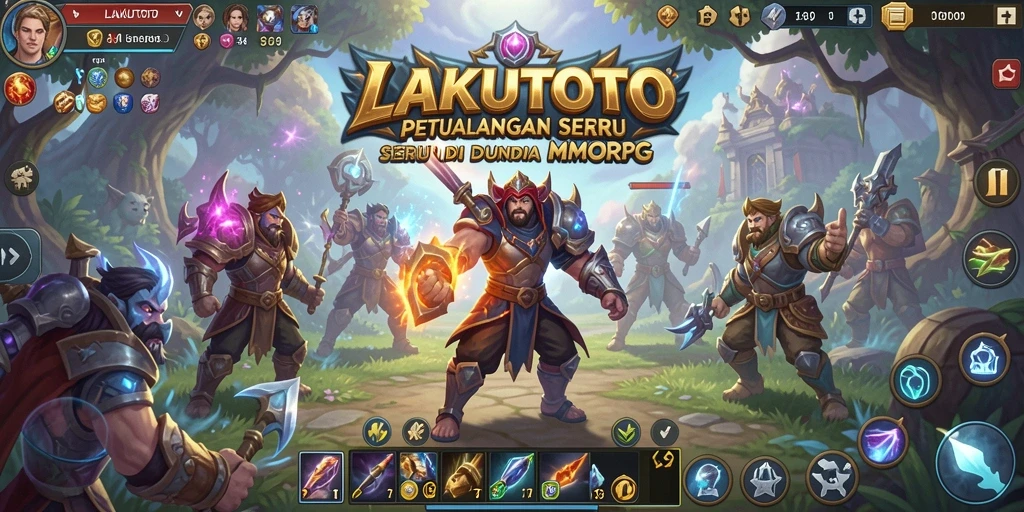 Screenshot utama LAKUTOTO menampilkan aksi pertarungan seru dalam MMORPG.