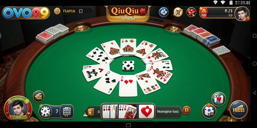 Tampilan gameplay seru OVO99 dengan suasana QiuQiu yang menarik.
