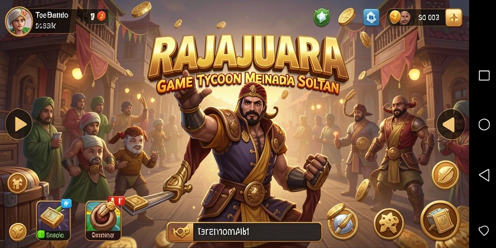 Screenshot gameplay RAJAJUARA yang menunjukkan strategi Tycoon yang menantang.