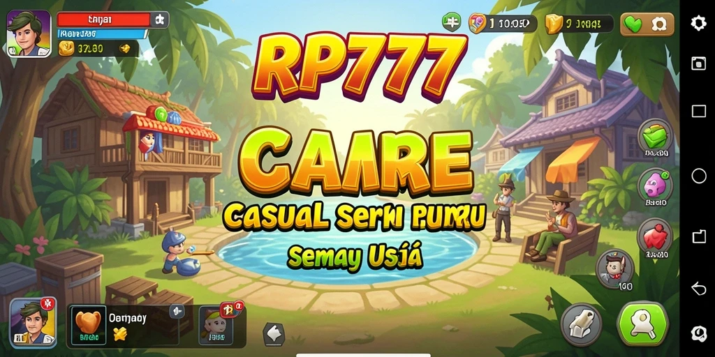 Tangkapan layar utama menunjukkan gameplay RP777 yang menarik dan penuh warna.