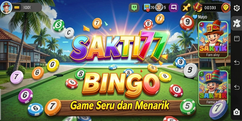 Tampilan gameplay seru dalam SAKTI77 dengan suasana Bingo yang hidup.