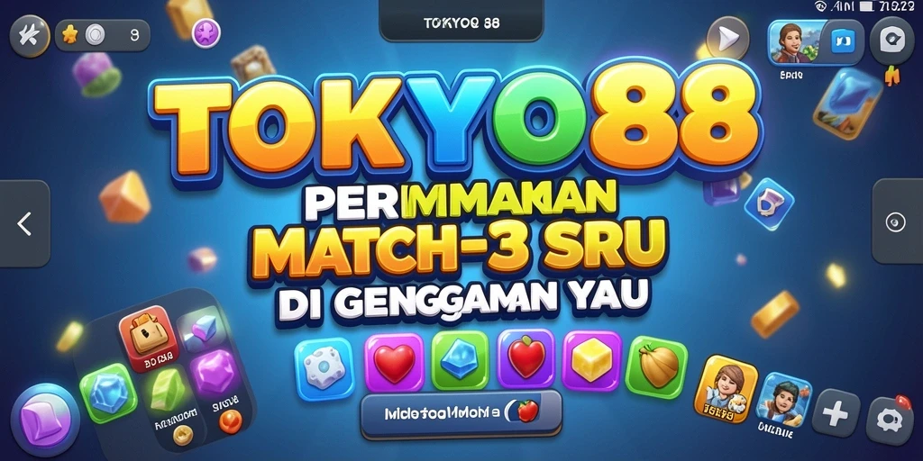 Tampilan gameplay menarik dari TOKYO88 dengan aksi Match-3 yang seru.