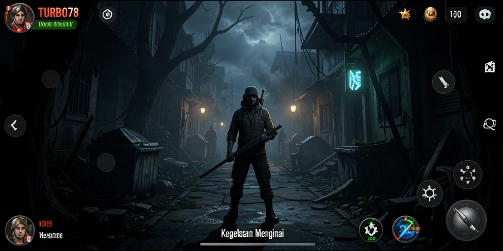 Tampilan gameplay menyeramkan saat menjelajahi dunia horor.