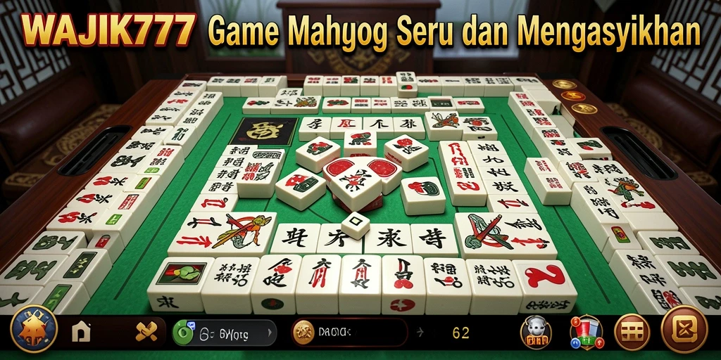 Screenshot gameplay seru dalam WAJIK777 yang menggambarkan tantangan Mahjong.
