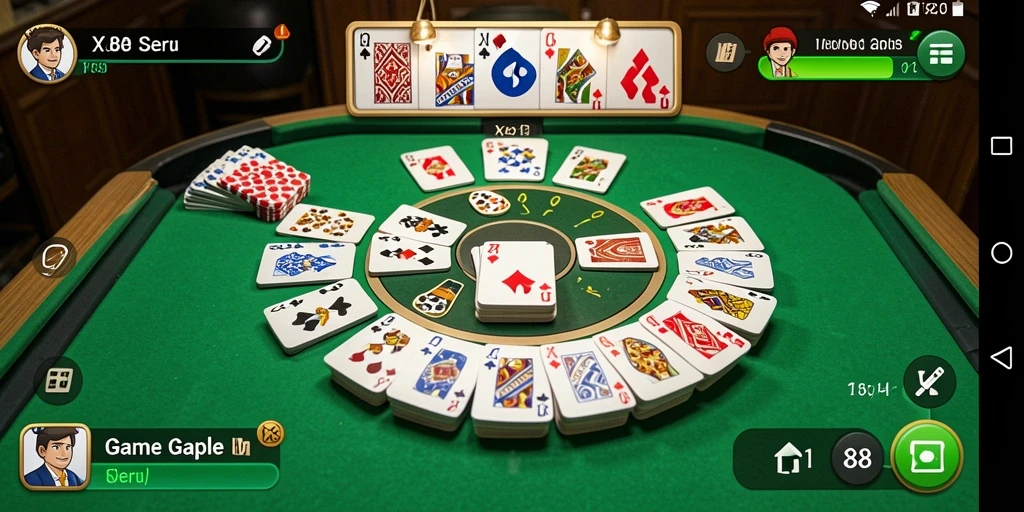 Tampilan gameplay seru X88 dalam suasana Gaple.