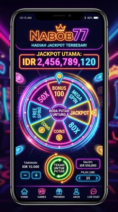 Tampilan antarmuka pengguna nabob77 yang modern dan menarik.